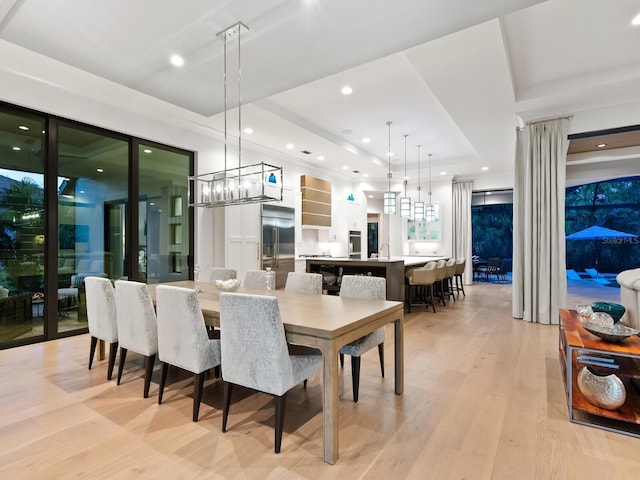 dining room featuring light hardwood / wood-style flooring