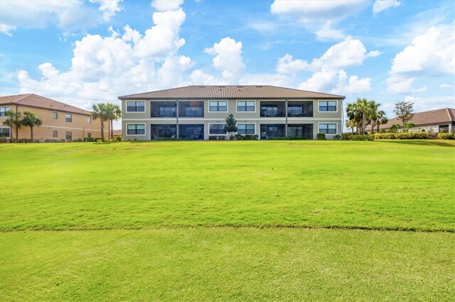 view of home's community with a lawn