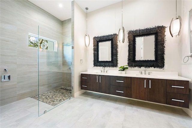 931 Bayshore Rd, Nokomis, FL 34275 - bathroom with double vanity and a tile shower