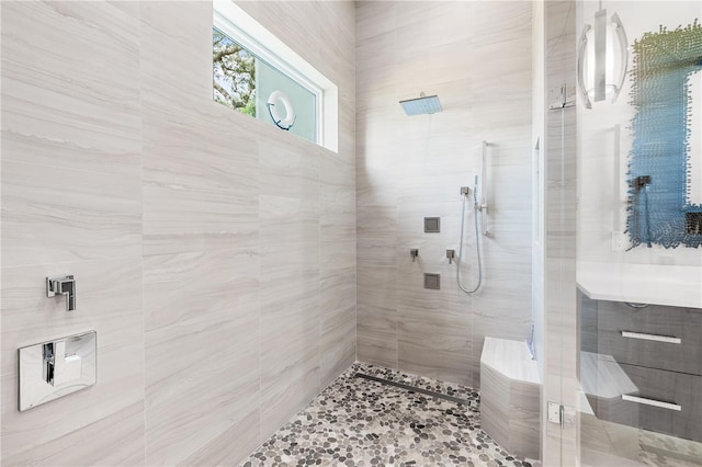 bathroom featuring an enclosed shower