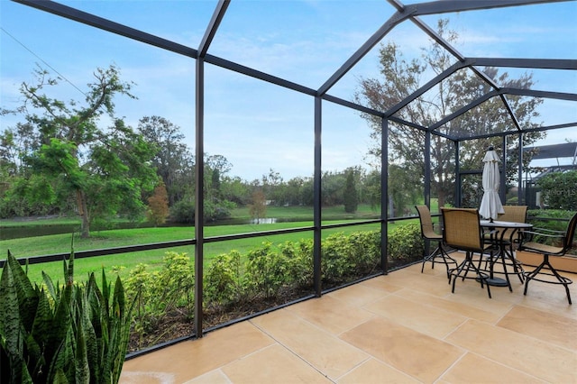 unfurnished sunroom featuring a wealth of natural light