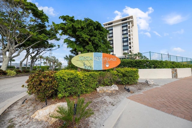 view of community sign