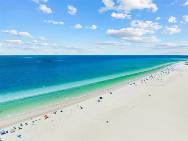 property view of water with a beach view