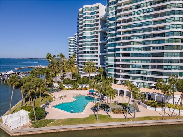 888 Blvd Of The Arts Unit 1705, Sarasota, FL 34236 - view of swimming pool with a water view
