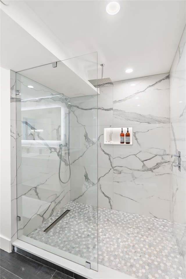 bathroom with walk in shower