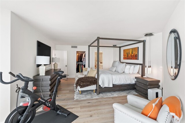 888 Blvd Of The Arts Unit 1705, Sarasota, FL 34236 - bedroom featuring light wood-style flooring and a spacious closet