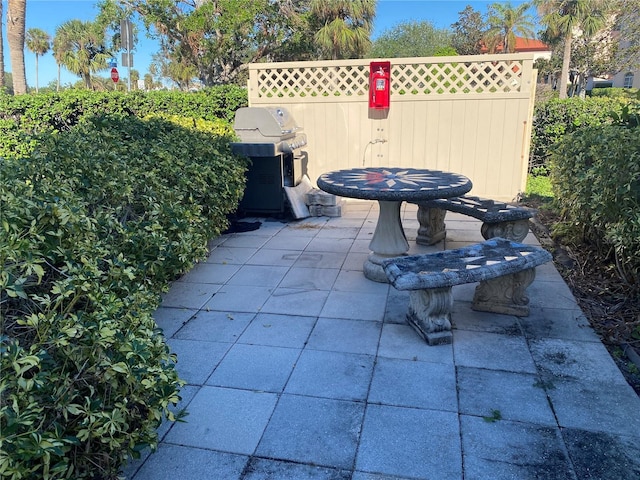 view of patio with grilling area