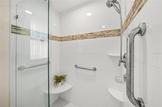 bathroom featuring walk in shower