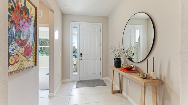 view of tiled foyer