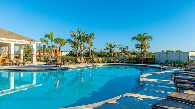 view of pool with a patio