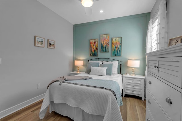 bedroom featuring light wood-type flooring