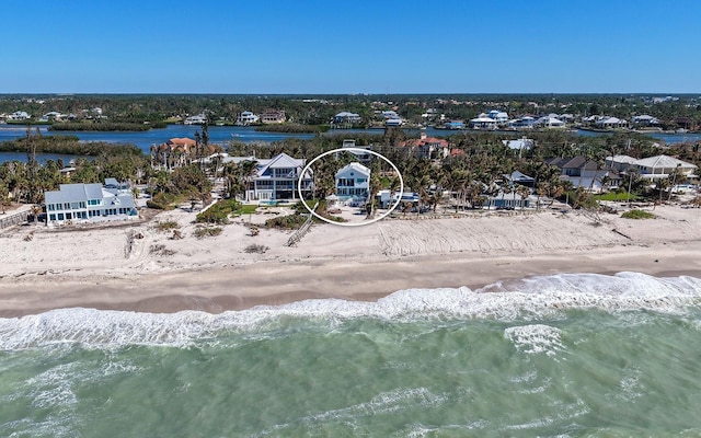 681 Casey Key Rd, Nokomis, FL 34275 - bird's eye view of waterfront with a beach