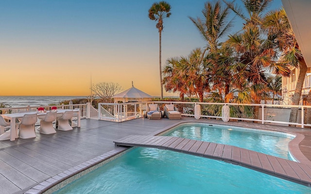 681 Casey Key Rd, Nokomis, FL 34275 - view of swimming pool featuring a deck
