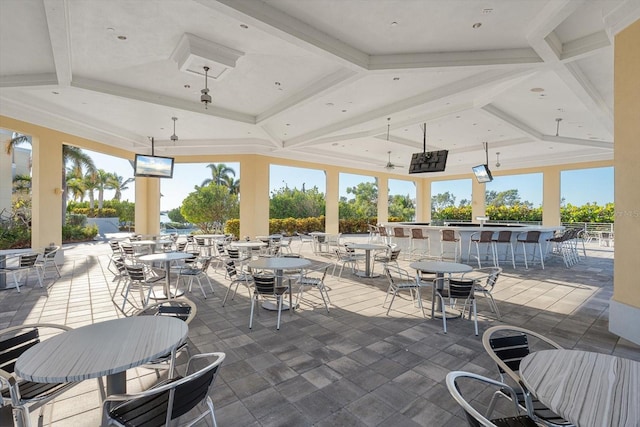 view of patio / terrace with exterior bar