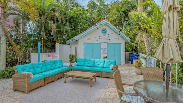 view of patio / terrace with an outdoor living space