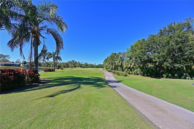 view of property's community featuring a yard