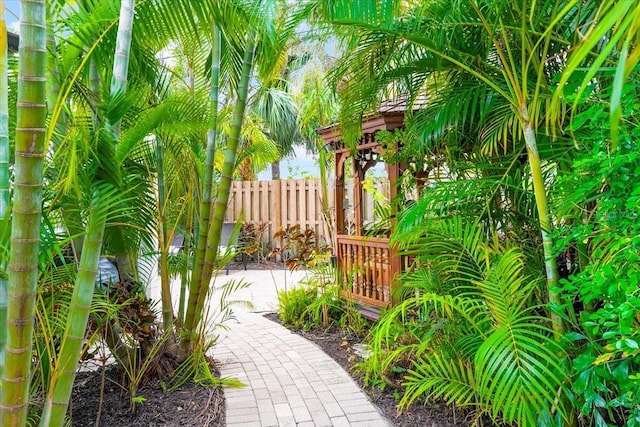 view of patio / terrace featuring a gazebo