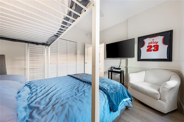 bedroom featuring wood-type flooring