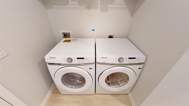 laundry area featuring washer and clothes dryer