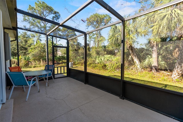 view of unfurnished sunroom