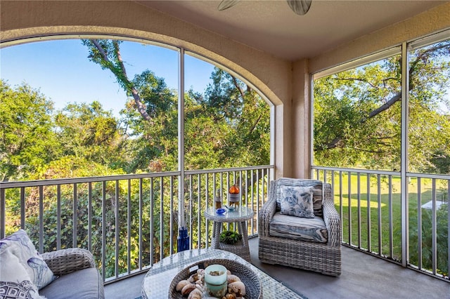 view of sunroom