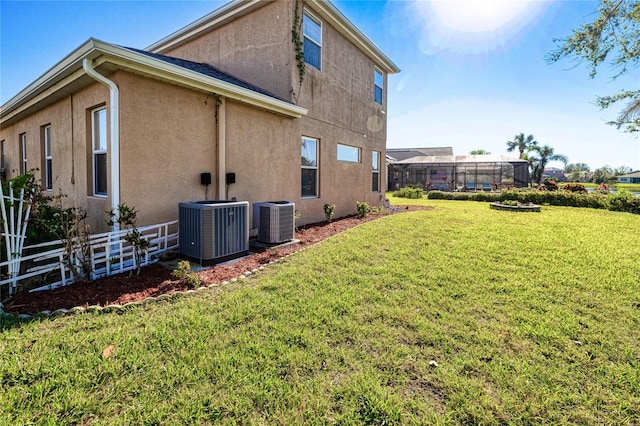 exterior space featuring central air condition unit