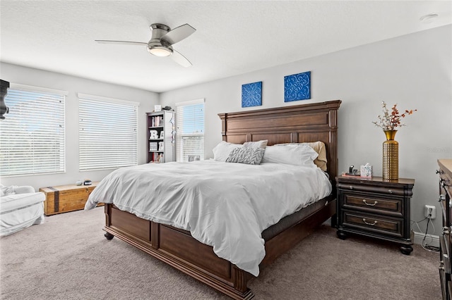 bedroom with carpet and ceiling fan