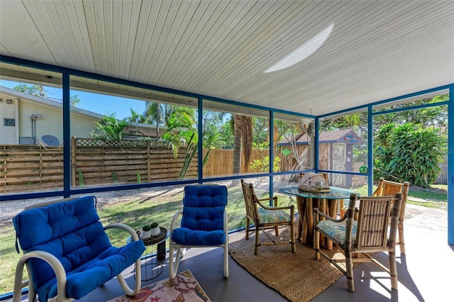 view of sunroom