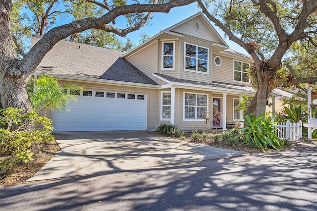 view of front of house with a garage