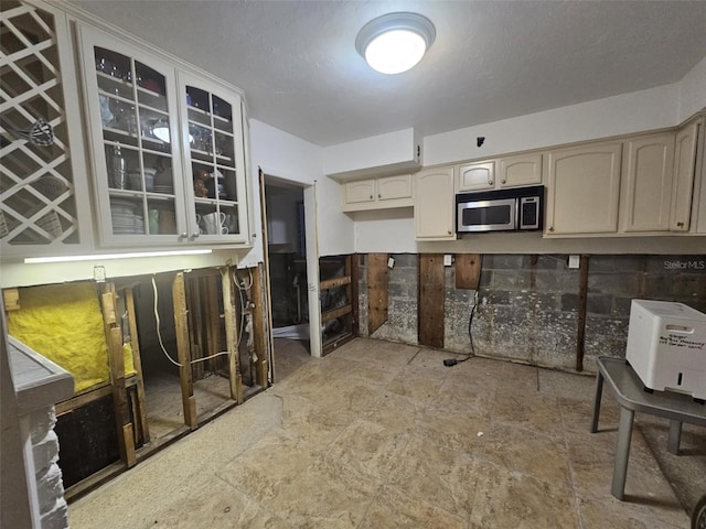 kitchen with a textured ceiling