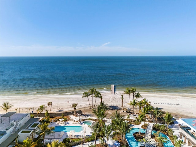 water view featuring a beach view