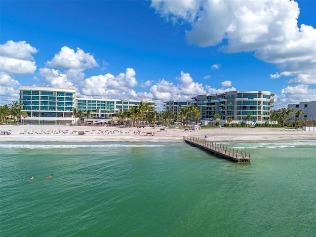 water view with a view of the beach