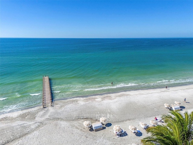 property view of water with a view of the beach