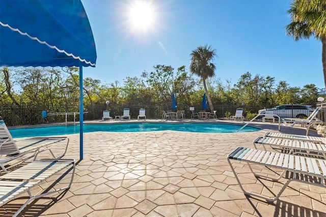 view of pool featuring a patio area