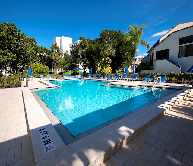 view of pool with a patio