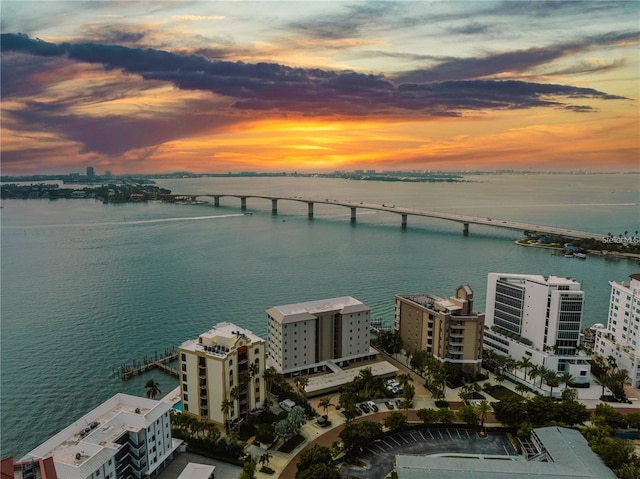 property view of water featuring a view of city