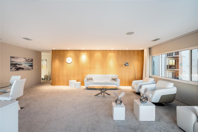 living room featuring carpet flooring