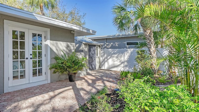 exterior space with french doors