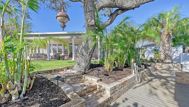 exterior space with covered porch