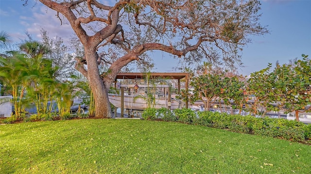 view of yard featuring a water view