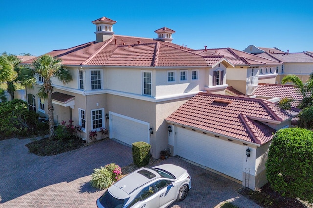 exterior space with a garage