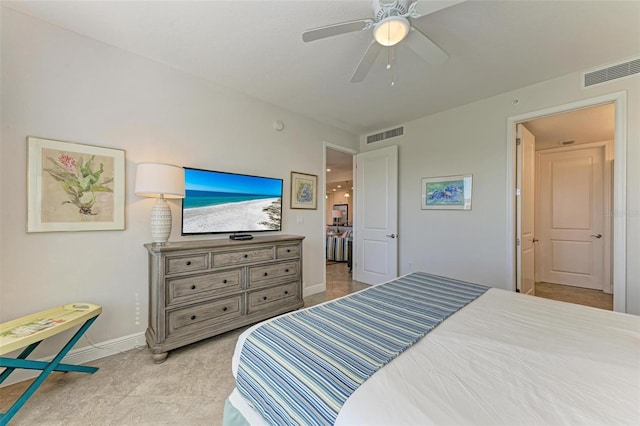 bedroom with ceiling fan