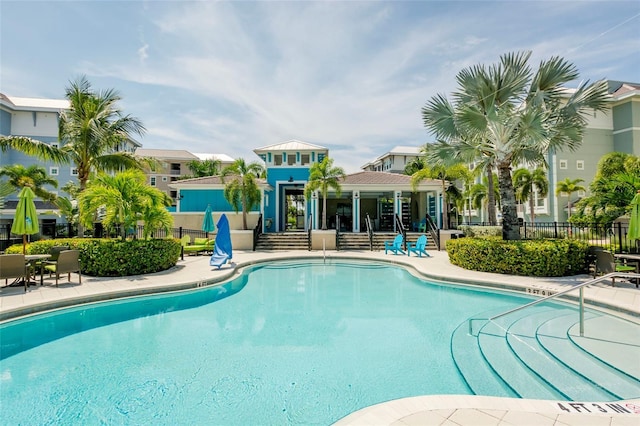 view of pool featuring a patio area