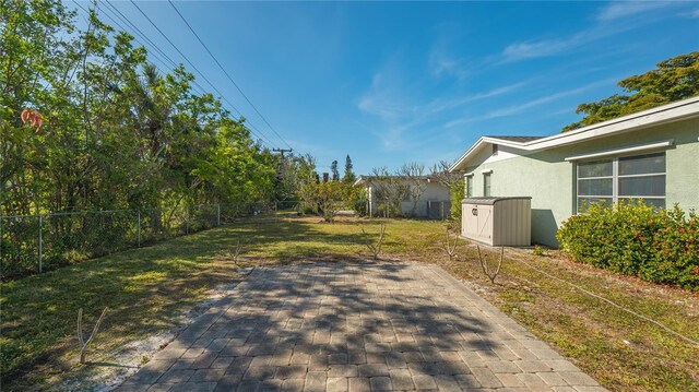 view of yard featuring a fenced backyard and a patio