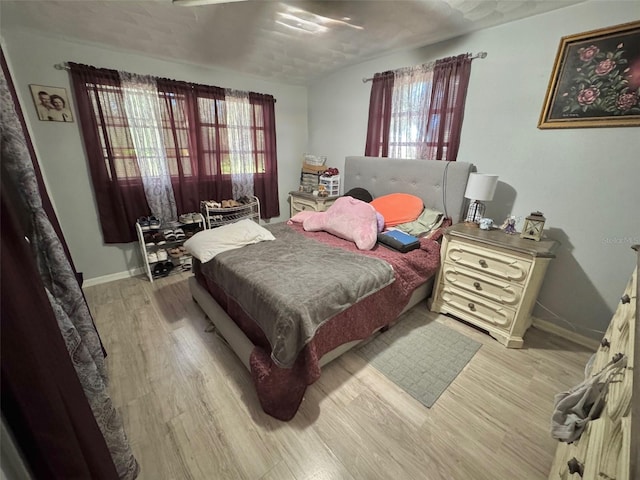 bedroom featuring light hardwood / wood-style floors