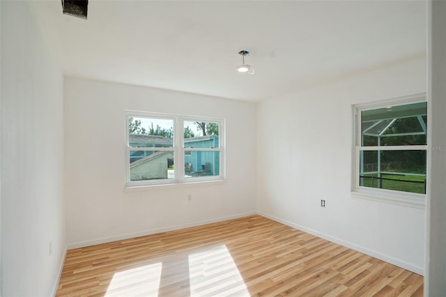 empty room featuring light hardwood / wood-style flooring