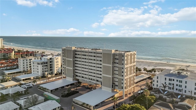 6140 Midnight Pass Rd Unit 407, Sarasota, FL 34242 - aerial view featuring a water view and a beach view