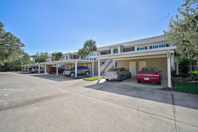 view of car parking with a carport