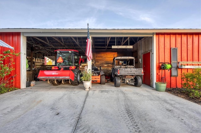 view of garage