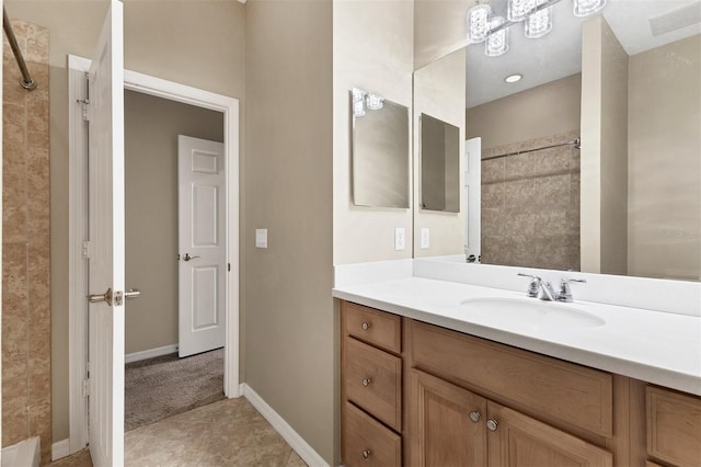 bathroom featuring tile patterned floors and vanity